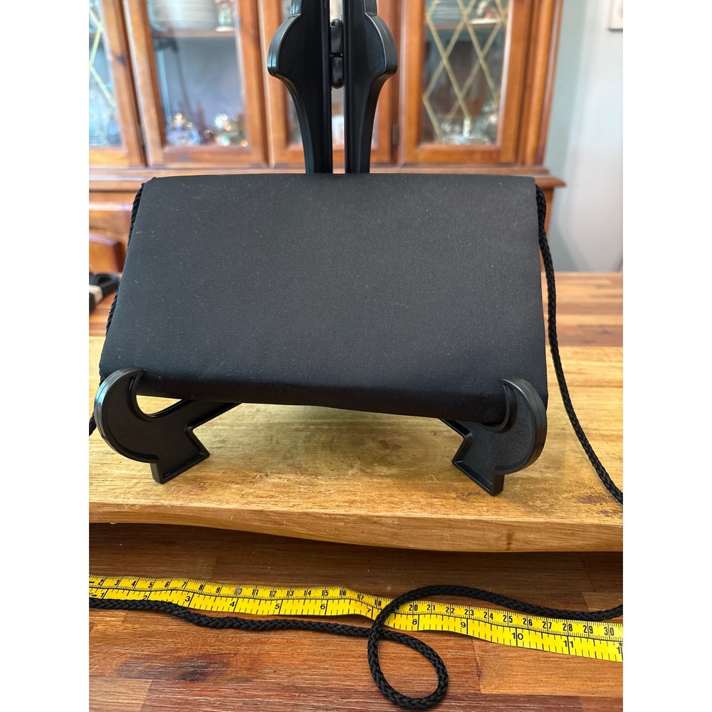 Unbranded Bow Clutch Women Small Black Excellent Satin Beaded Evening Bag - Picture 5 of 5
